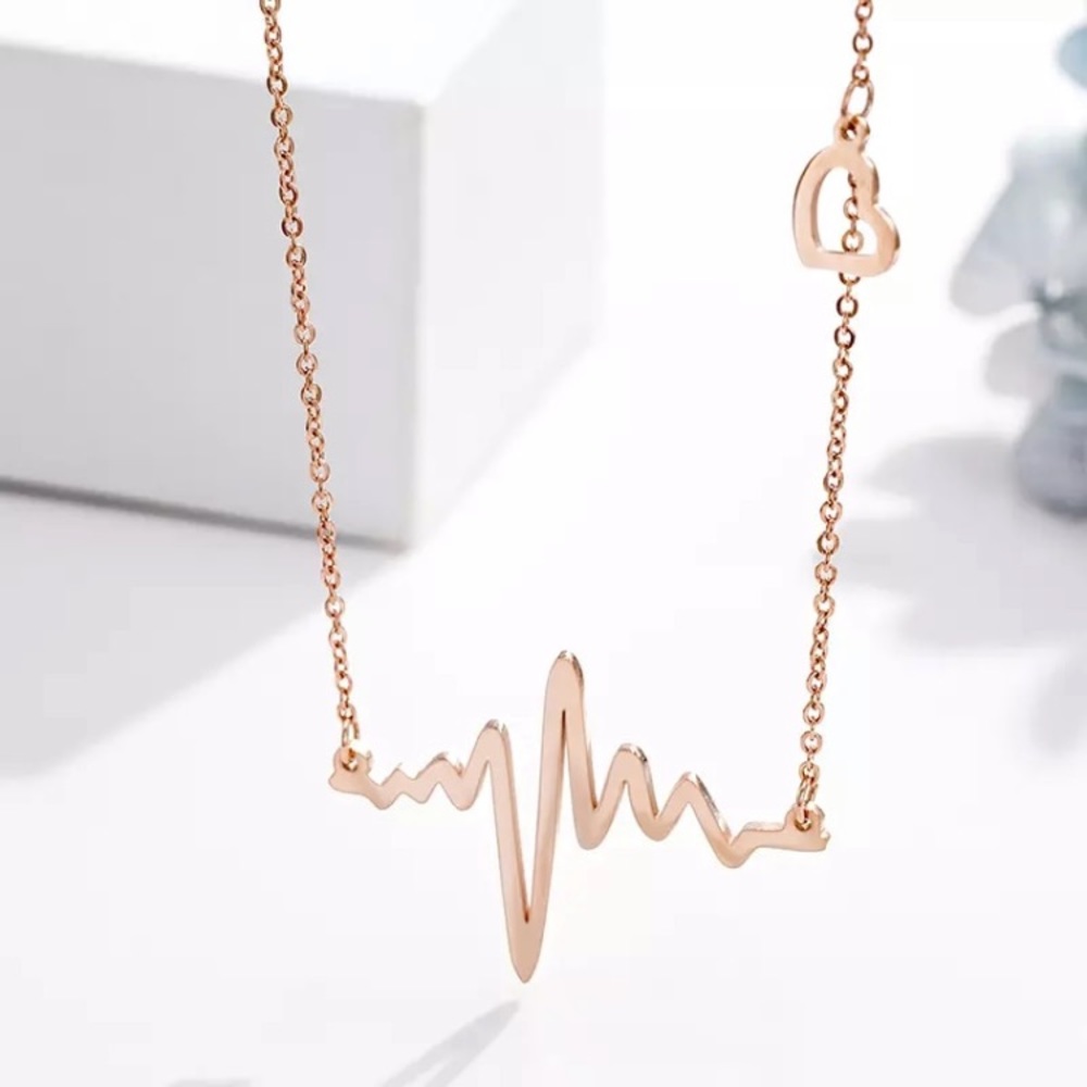 “Warrior” Heartbeat EKG Minimalist Nurse Necklace - Picture 8 of 10